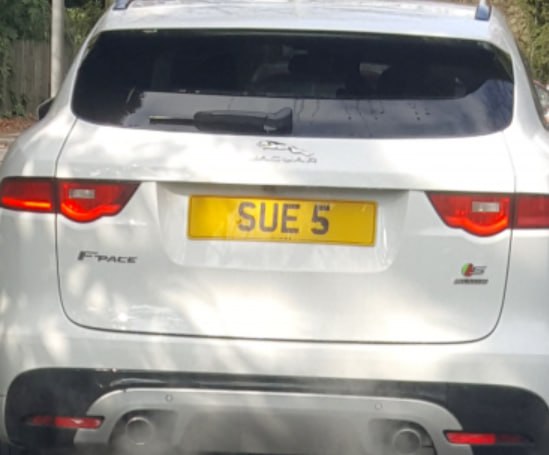 UK Registration Plate SUE 5