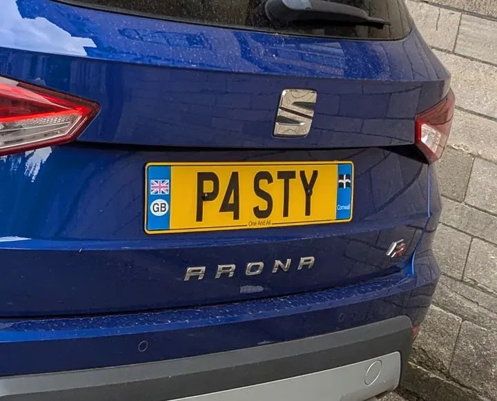 Registration plate PASTY - P4 STY