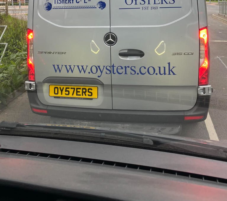 Registration plate OYSTERS - OY57 ERS