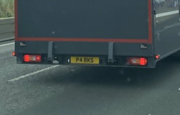 Registration plate PARKS - P4 RKS