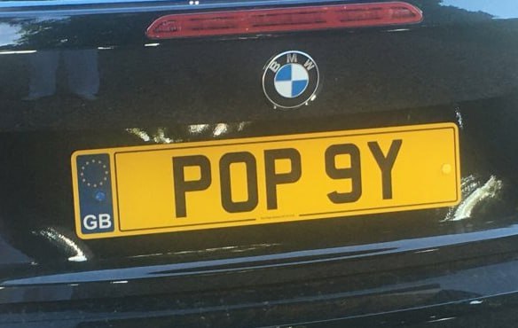 Registration plate POPPY - POP 9Y