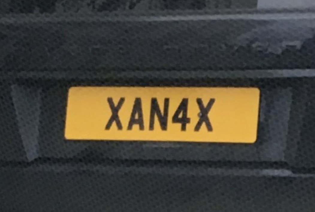 Registration plate XANAX - XAN 4X