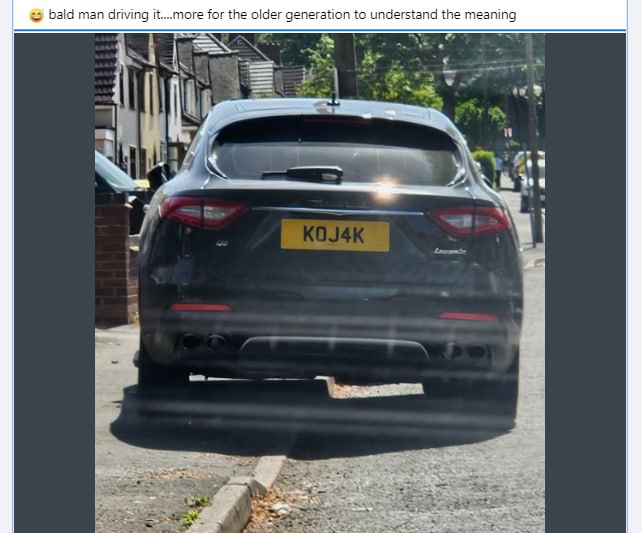 Registration plate KOJAK - KOJ 4K