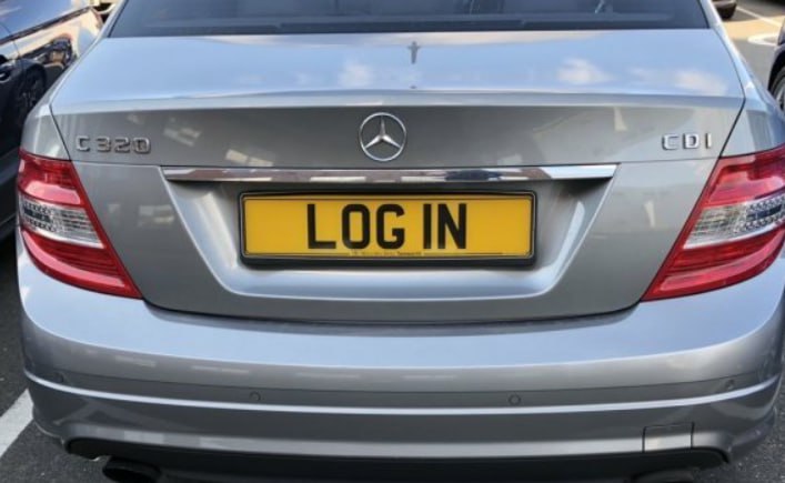 Registration plate LOG IN - LOG 1N