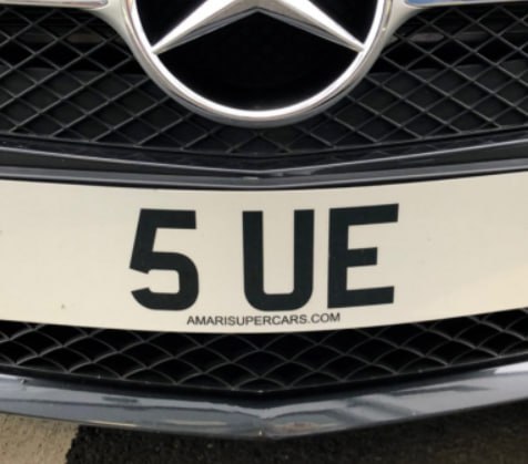 Registration plate SUE - 5 UE