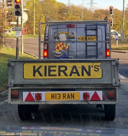 Registration plate KIERAN - K13 RAN