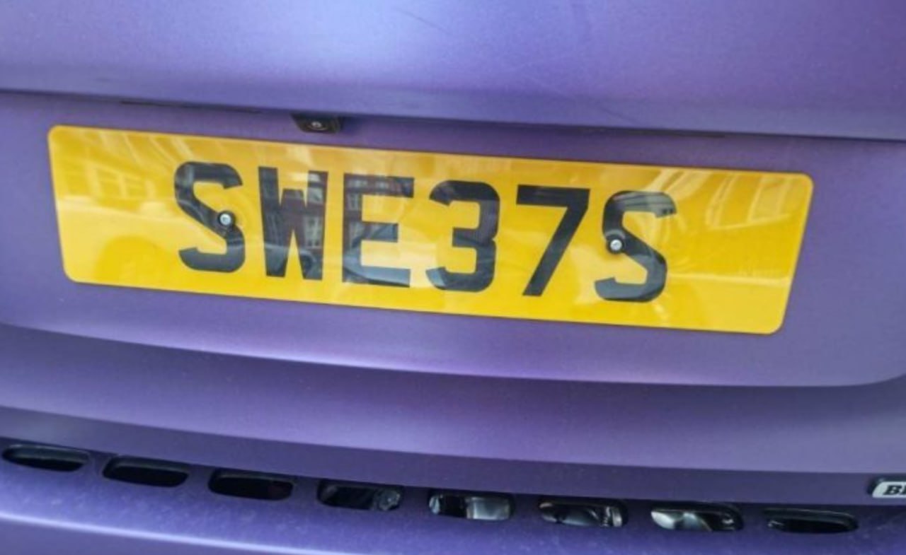 Registration plate SWEETS - SWE 37S